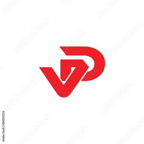 Free Download letter vd simple linked red dynamic geometric logo vector - GFXLoad