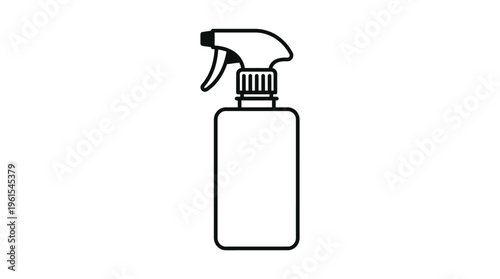 Tall Rectangular Trigger Spray Bottle for Cleaning Products, isolated white background