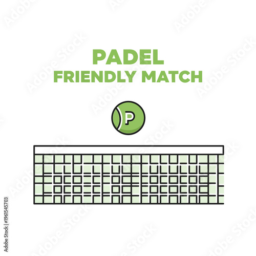 Illustrated Padel Friendly Match Design for Sport Enthusiasts and Recreational Activities