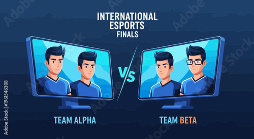 International Esports Finals Showcasing Team Alpha Versus Team Beta Competition
