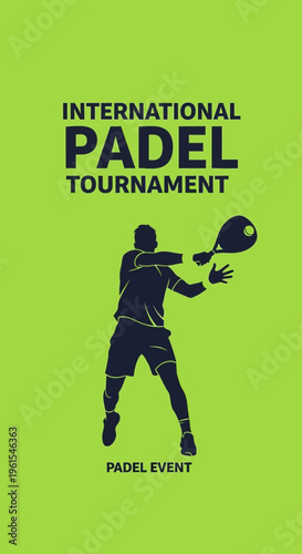 International Padel Tournament Graphic Design Silhouette Of Player And Racquet