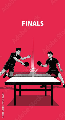 Intense Table Tennis Finals Match Between Two Skilled Athletes