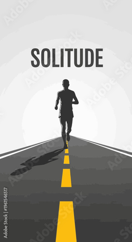 Isolated Athlete Running Toward Bright Horizon Symbolizing Perseverance And Personal Journey