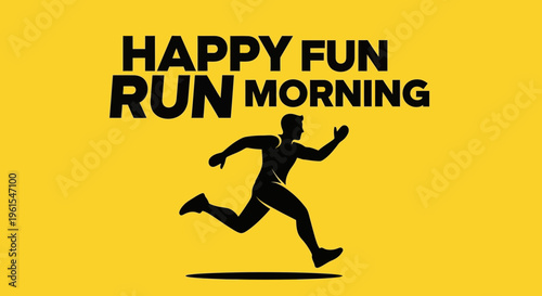Joyful Morning Jogger Illustration Energetic Fitness Activity Graphic