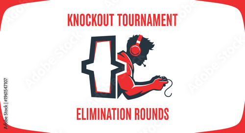 Knockout Tournament and Elimination Rounds Gaming Event Illustration Design