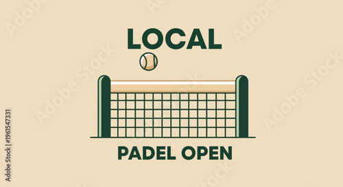 Local Padel Open Illustration, Sport Tournament, Tennis Court, Competition, Game, Vector
