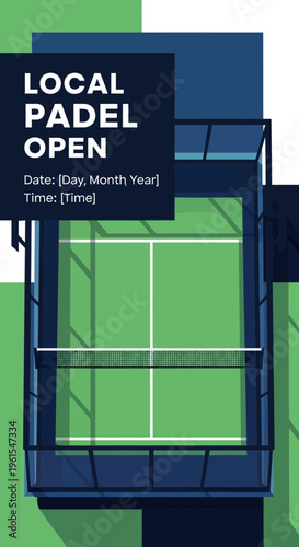 Local Padel Open Tournament Event Poster Design