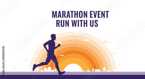 Marathon Event Invites Participation During Sunset Cityscape