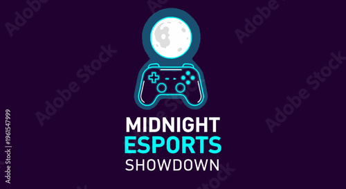 Midnight Esports Showdown Gaming Controller Moon Logo