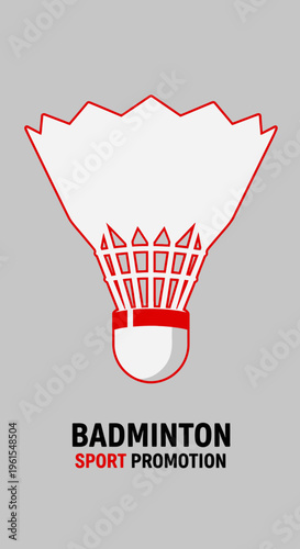 Minimalist Shuttlecock Illustration For Badminton Sports, Ideal For Graphic Design, Promotional