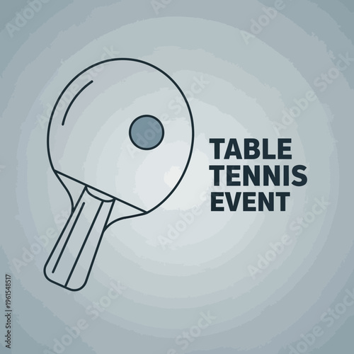 Minimalist Table Tennis Illustration For Tournament Or Competition Promotional Material