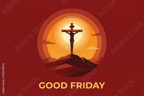 Good Friday background: A symbolic illustration of Jesus Christ on the cross during Good Friday