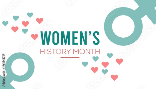 Women's History month is observed every year in March. Holiday, poster, card and background vector illustration design.