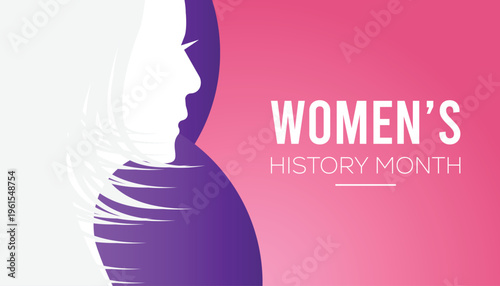 Women's History month is observed every year in March. Holiday, poster, card and background vector illustration design.