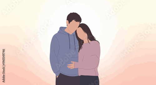 Loving Couple Embrace Each Other 1.