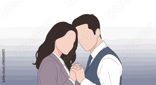 Loving Couple Holding Hands Together.