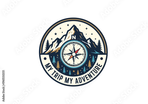 Embark on Your Next Great Expedition with This Adventurous Compass and Mountain Logo