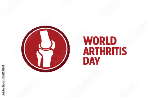 World Arthritis Day red knee joint icon vector illustration