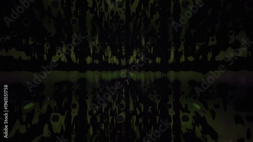 Dark background with glowing abstract shapes.