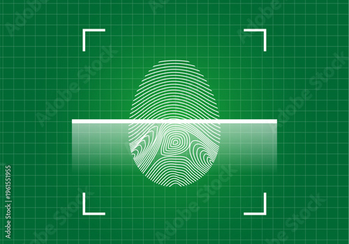 指紋をスキャンするセキュリティのデジタル背景素材