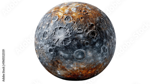 Mercury: A striking celestial body, marked by numerous craters, capturing the stark beauty of a distant planet.