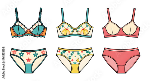 underwear, womens underwear, lingerie, bra, panties, underwear set, lingerie illustration, clothing design, fashion illustration, apparel, intimate wear, underwear vector, clipart, isolated, white bac