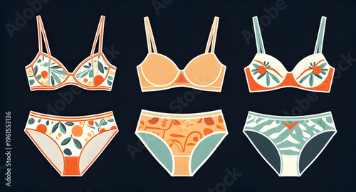 underwear, womens underwear, lingerie, bra, panties, underwear set, lingerie illustration, clothing design, fashion illustration, apparel, intimate wear, underwear vector, clipart, isolated, white bac