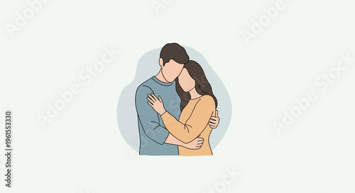 Young couple embracing each other.