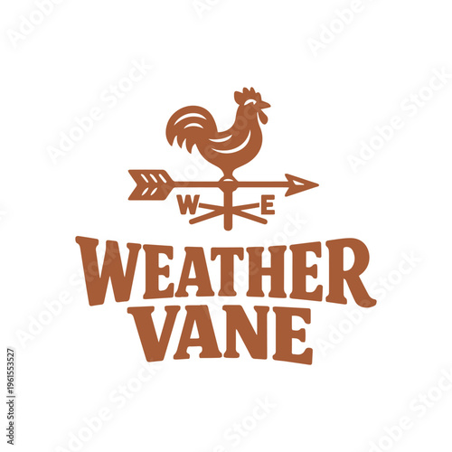 Classic Brown Rooster Weather Vane Logo with Bold Western Typography