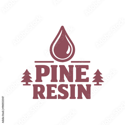 Rustic Pine Resin Logo with Tree and Droplet Icon for Natural Brands