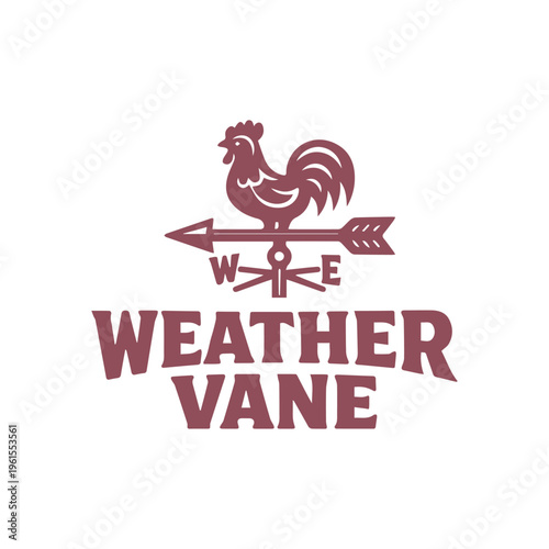 Rustic Weather Vane Rooster Logo Vintage Farmhouse Design Graphic