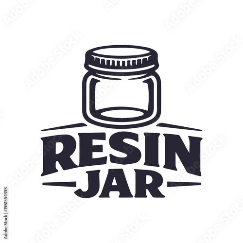Monochrome Resin Jar Logo Illustration for Concentrate Branding