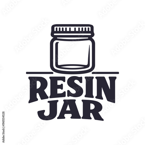 Resin Jar Modern Vector Logo Emblem for Cannabis or Craft Business
