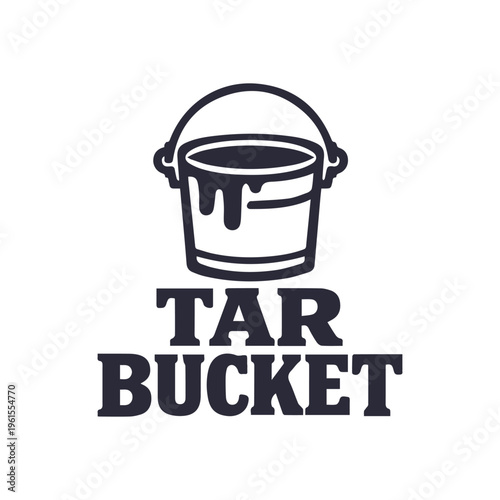 Minimalist Tar Bucket Logo Design Vector Illustration For Industry