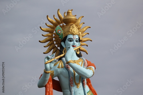 Krishna Statue Playing Flute – Divine Spiritual Art and Devotional Sculpture