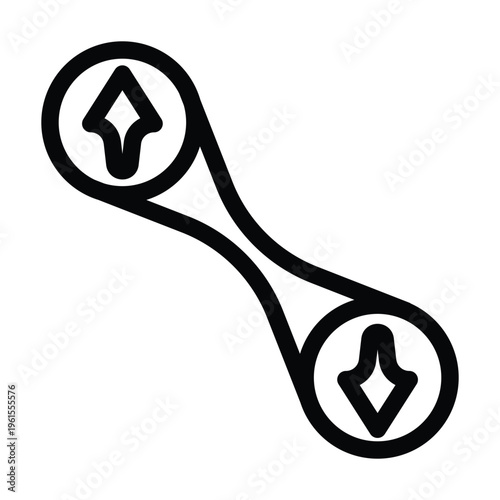 Quantum entanglement icon showing interconnected particles sharing states across distance. Ideal for illustrating non-locality, quantum communication, and advanced physics concepts.