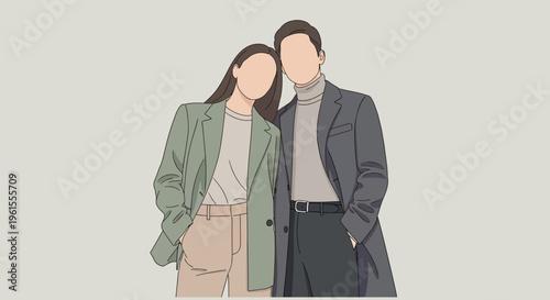 Young couple standing side by side 7.