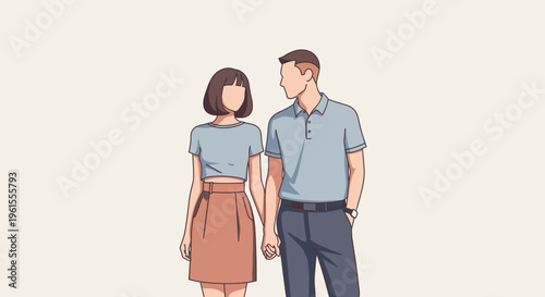 Young couple standing side by side 11.