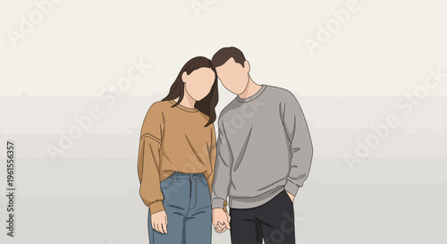 Young couple standing together smiling 9.