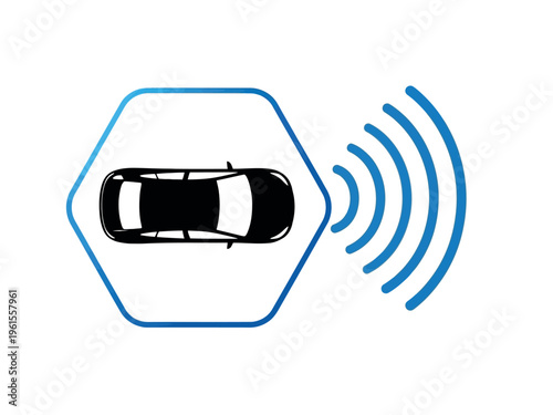 Vehicle connectivity and wireless communication illustration