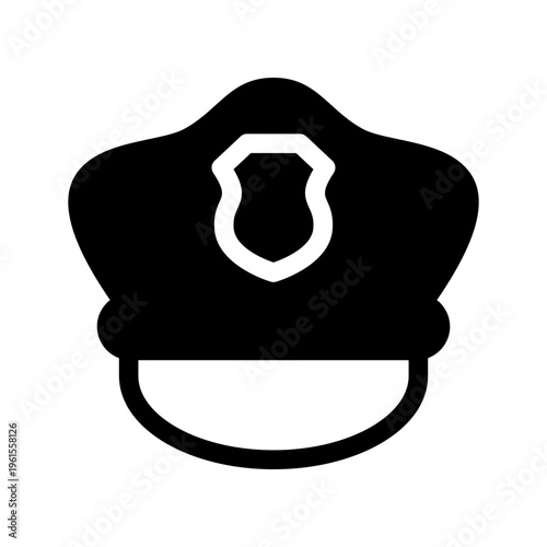 Police Hat Icon Vector Symbol Design Illustration