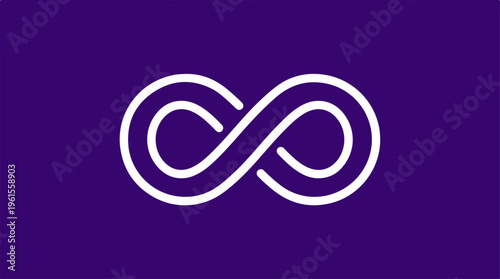 Infinity symbol on a purple background representing endless possibilities.