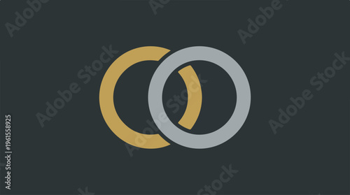 Interlocking rings symbolising connection and unity, simple design.