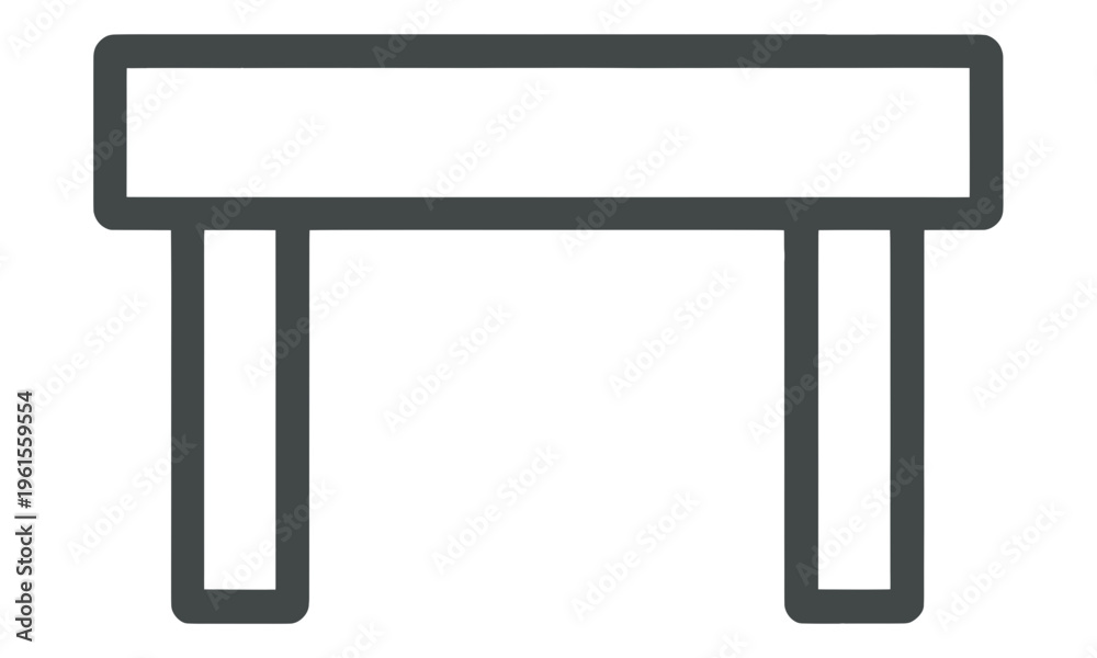 Fototapeta premium Modern Table Vector Icon with Two Legs