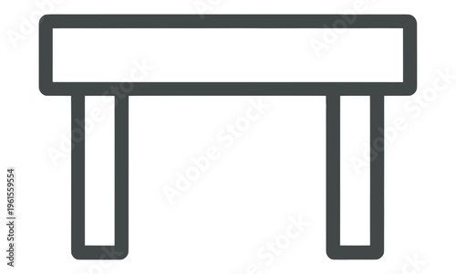Modern Table Vector Icon with Two Legs