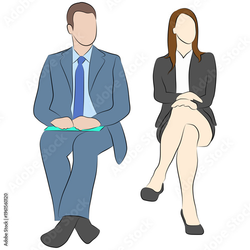 Business People Waiting in Interview.