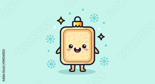 Happy Cartoon Backpack Character Standing Cheerfully.
