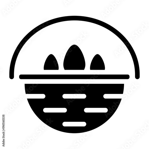 Easter Egg Basket Solid Icon