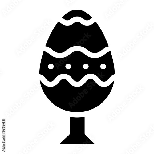 Decorated Egg Stand Solid Icon