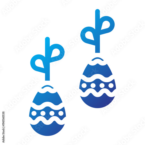 Hanging Easter Eggs Solid Blue Gradient Icon